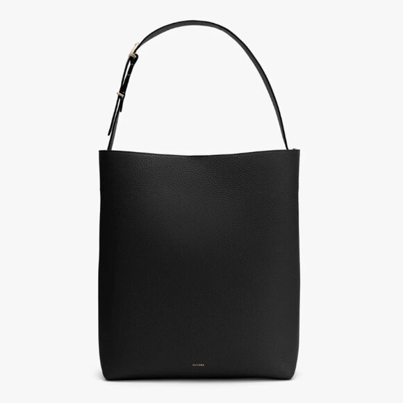 Cuyana Oversized Linea Bag Black Pebble Leather - Picture 1 of 14